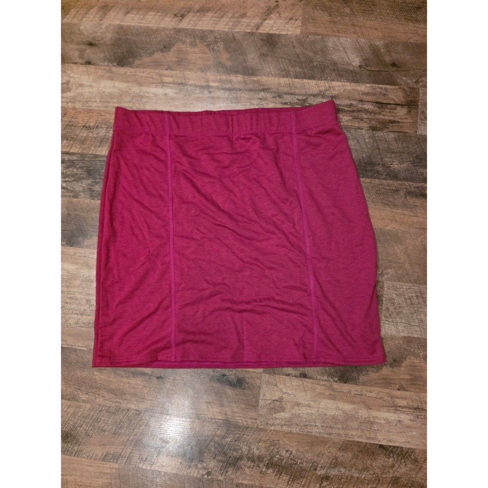The ZigZag Stripe Berry Pink Stretch Knit Mini Skirt Plus Size 2X